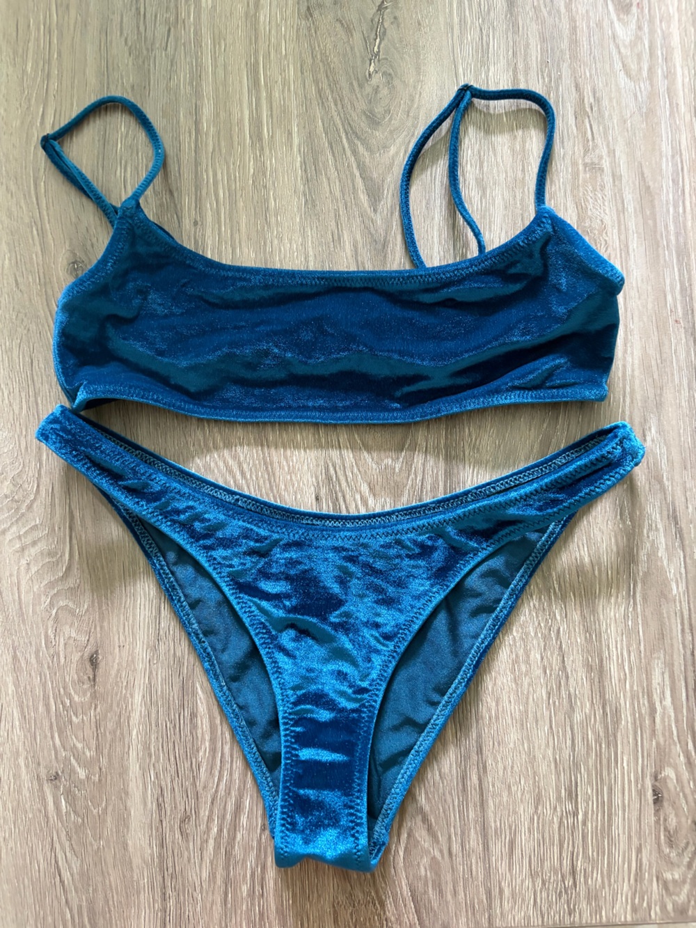 triangl swimwear Teal Velvet Bikini set